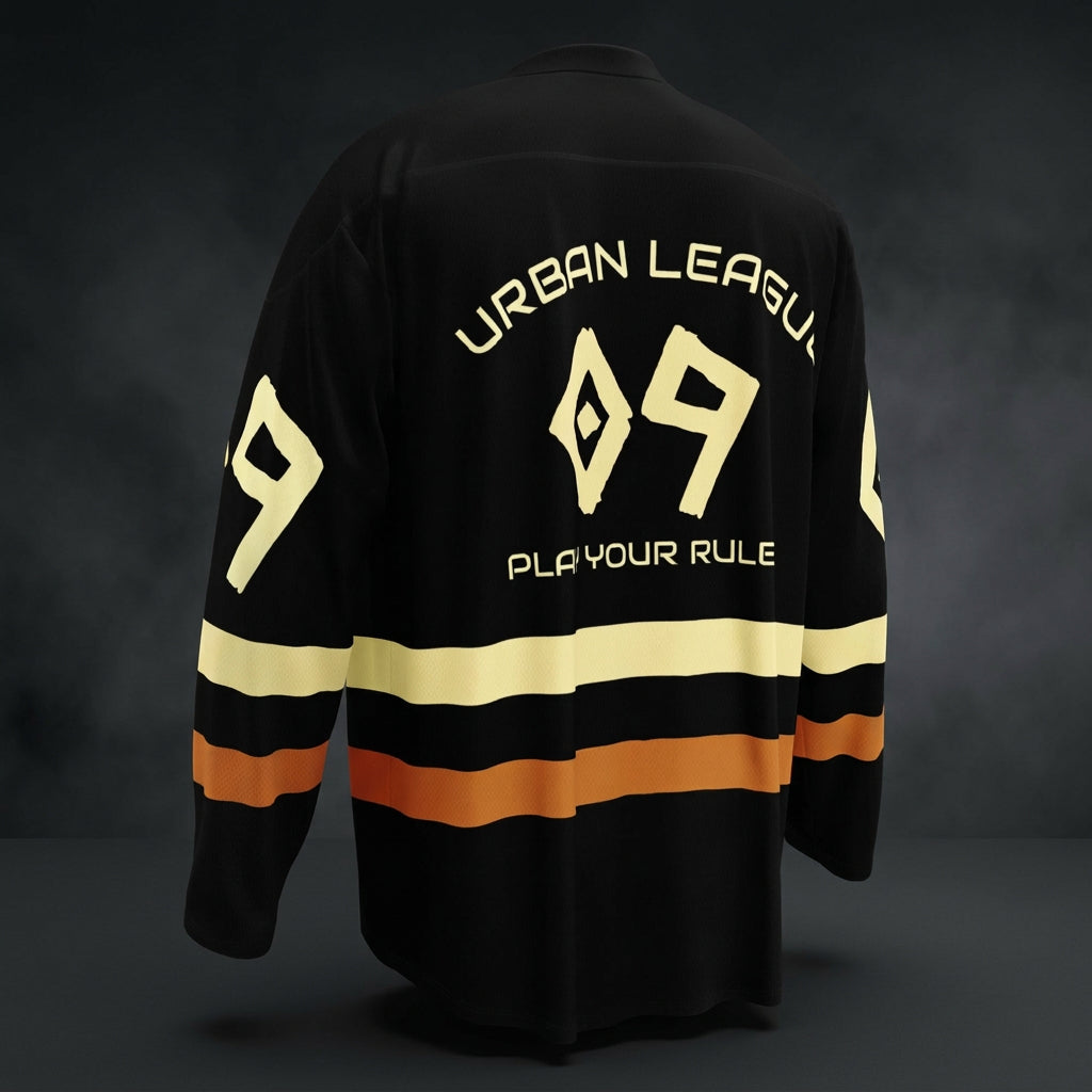 Camiseta de hockey urbana "District 09" para hombre – Poliéster reciclado premium | Absorbe la humedad | Corte relajado