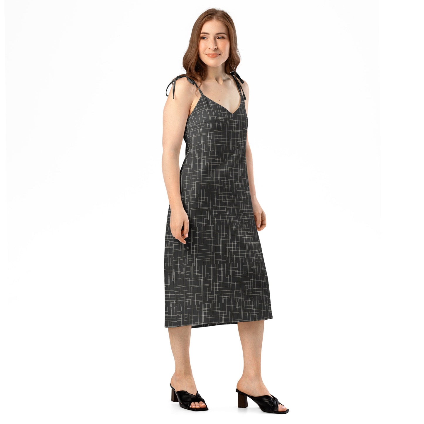 Architectural Silence Midi Dress | Minimalist Geometric Design