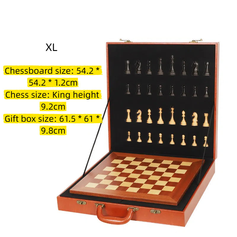 International Chess Heavy Woodgrain Chess Wooden Chess Board Western Chess Adult Luxury Set Chess