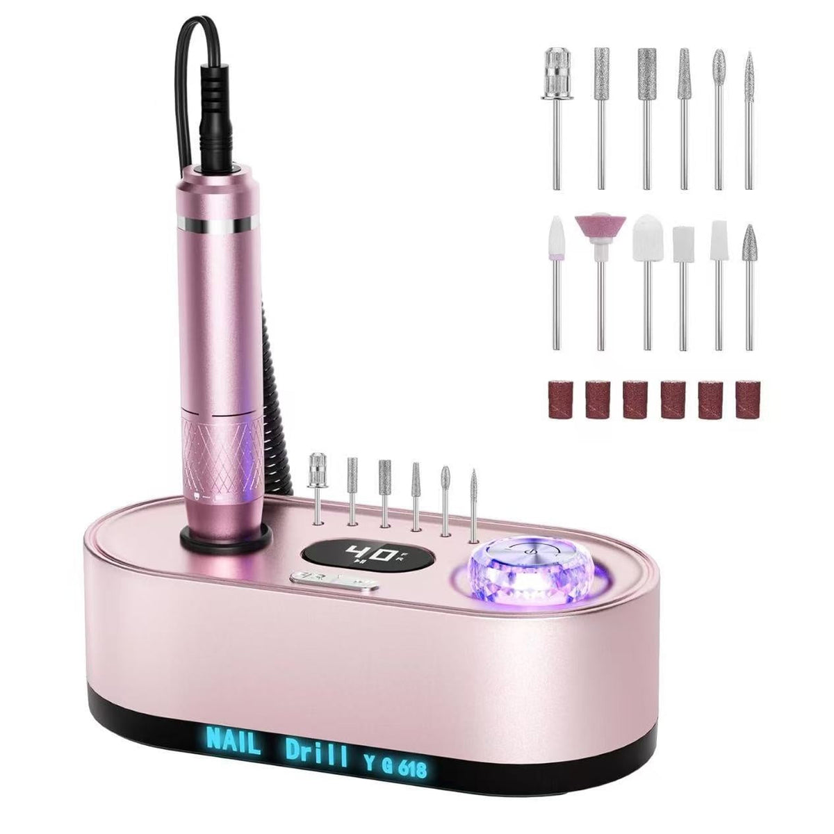 Color: Rose Gold, : EU - Integrated Nail Polish Polishing Machine Electric