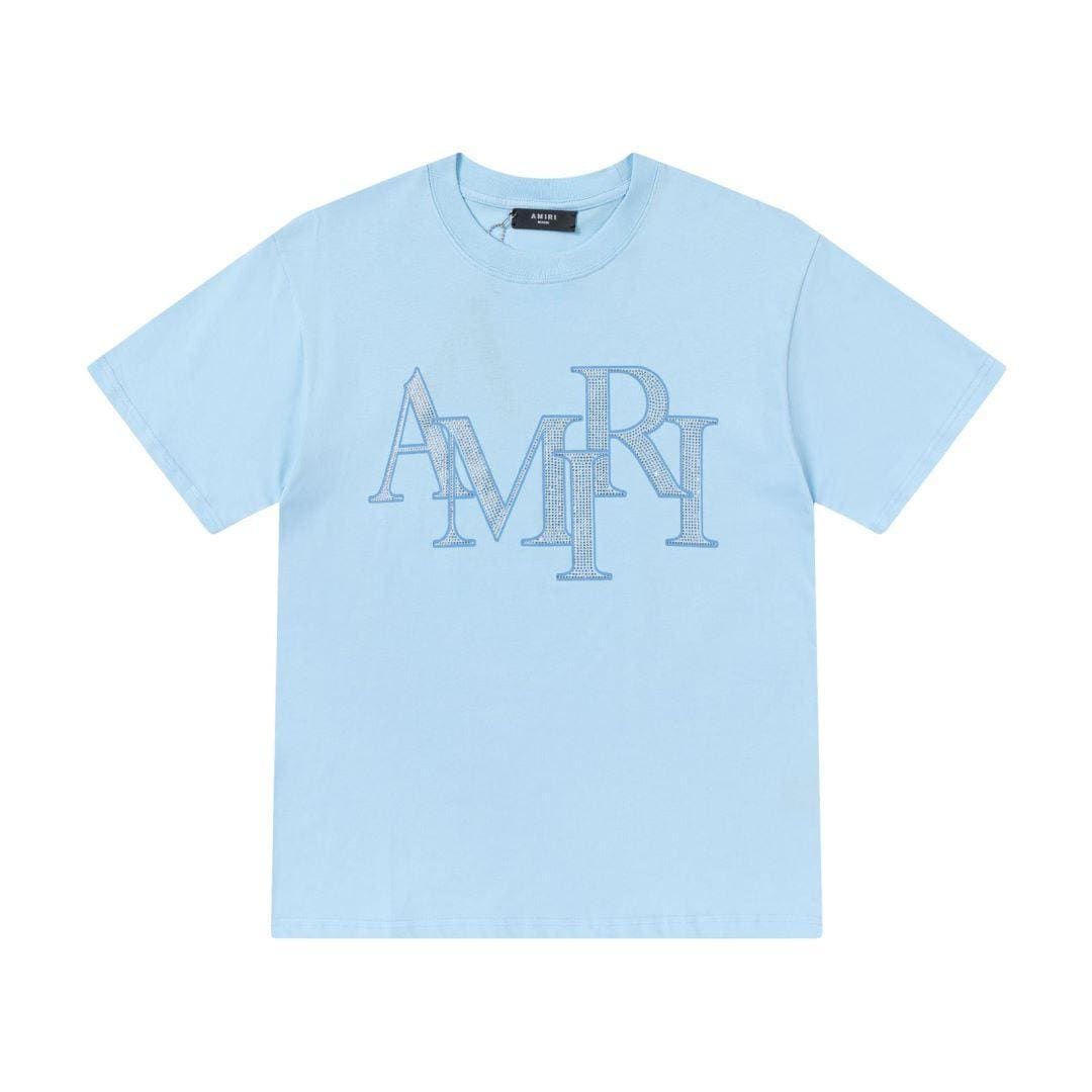Amiri Sky Blue T-Shirt Without Collar