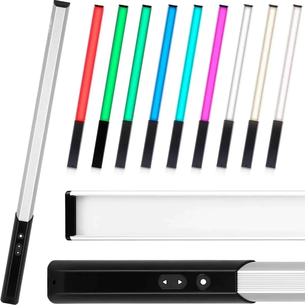 AMZDEAL RGB LED Light Wand, LED Photography Light, 1000 Lumens Adjustable 3000K-6000K, 9 Colors Temperature & 30 Lighting Mode