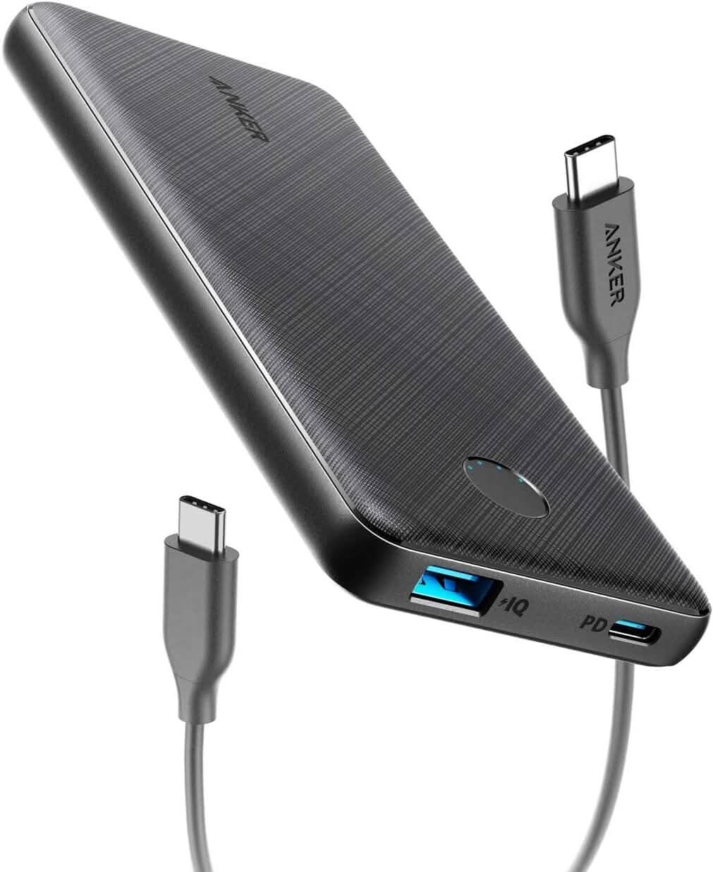 Anker USB-C Portable Charger, 18W PowerCore Slim 10000 PD, 10000mAh Power Delivery Power Bank (Refurbished)