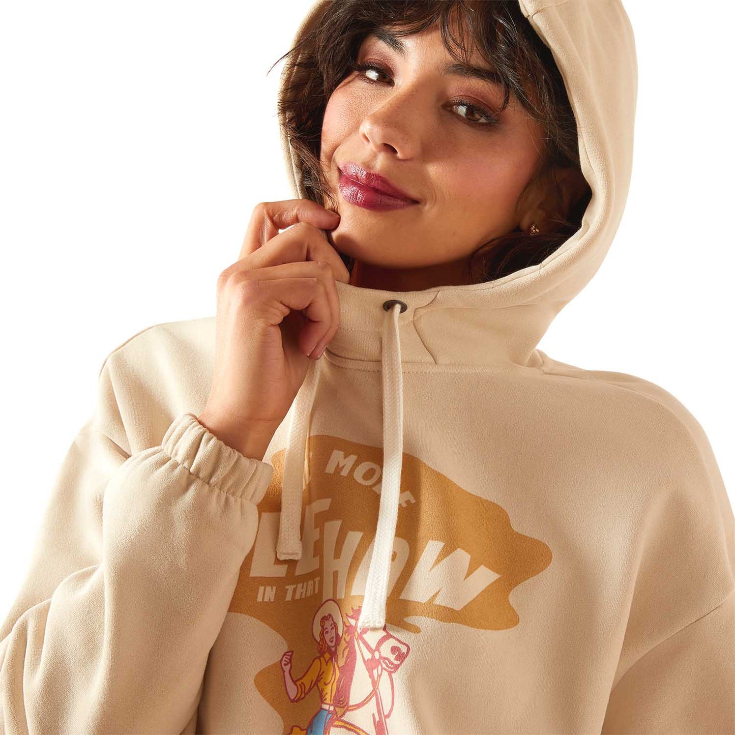 Sudadera Ariat Essential Sendero con gráfico extragrande "Yeehaw" para mujer – Prenda informal estilo tejano