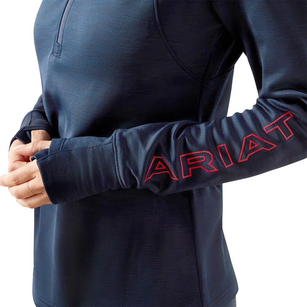 Sudadera con cremallera de 1/4 Ariat Team EQ para mujer – Sudadera polar ligera de equitación