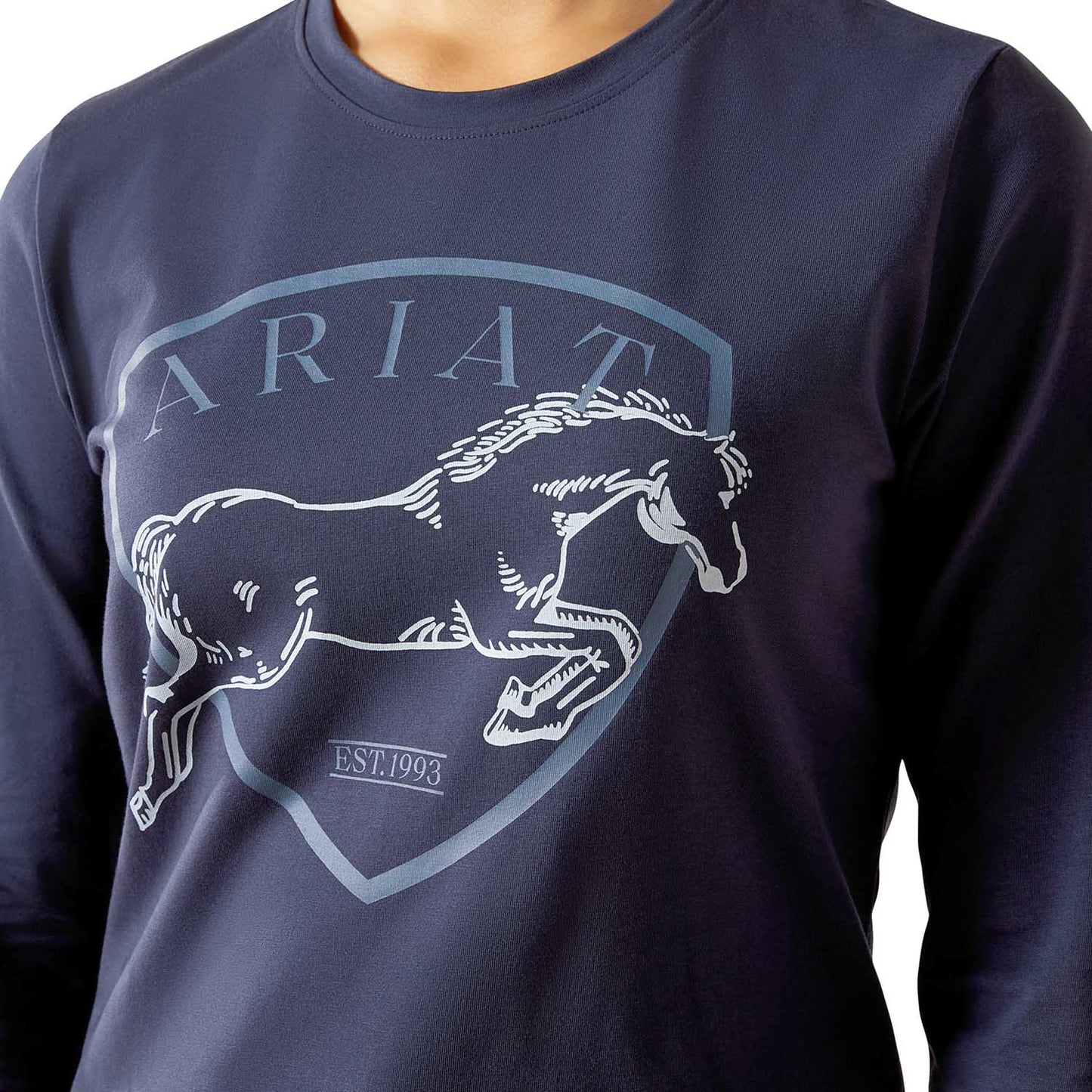 Camiseta ecuestre de manga larga Ariat Youth Liberty Jump – Algodón orgánico, cómoda camiseta para montar para niños
