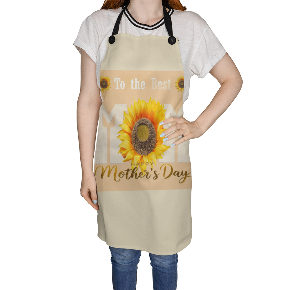 To the Best Mom Happy Mother's Day Beige Premium Apron