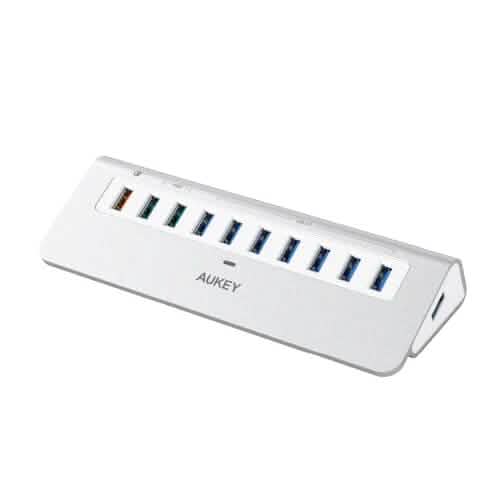 AUKEY CB-H6S 3 Charging Ports and 7 USB 3.0 Ports Aluminum Alloy Hub