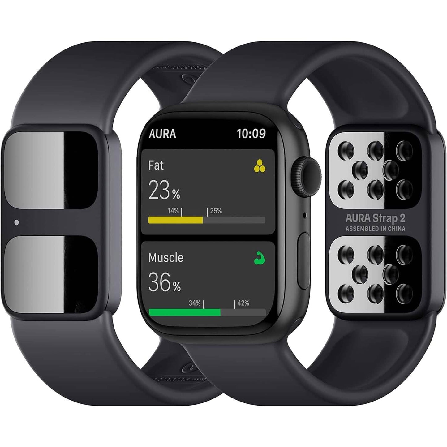 AURA Strap 2 Compatible w Apple Watch (45/49 mm (44/42mm), Coal Black) (Refurbished)