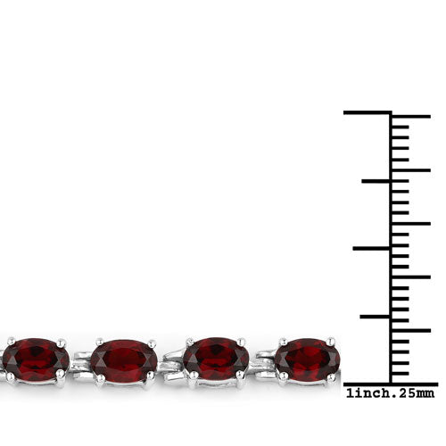 11.22 Carat Genuine Garnet .925 Sterling Silver Bracelet