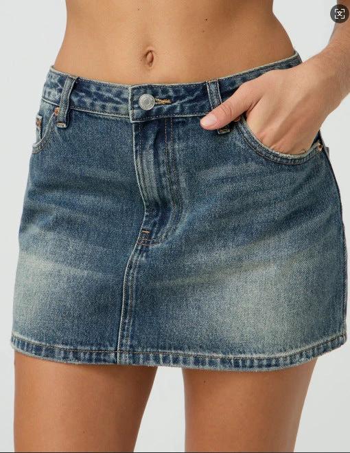 Casual Stretch Washed Denim Short Skirt For Women