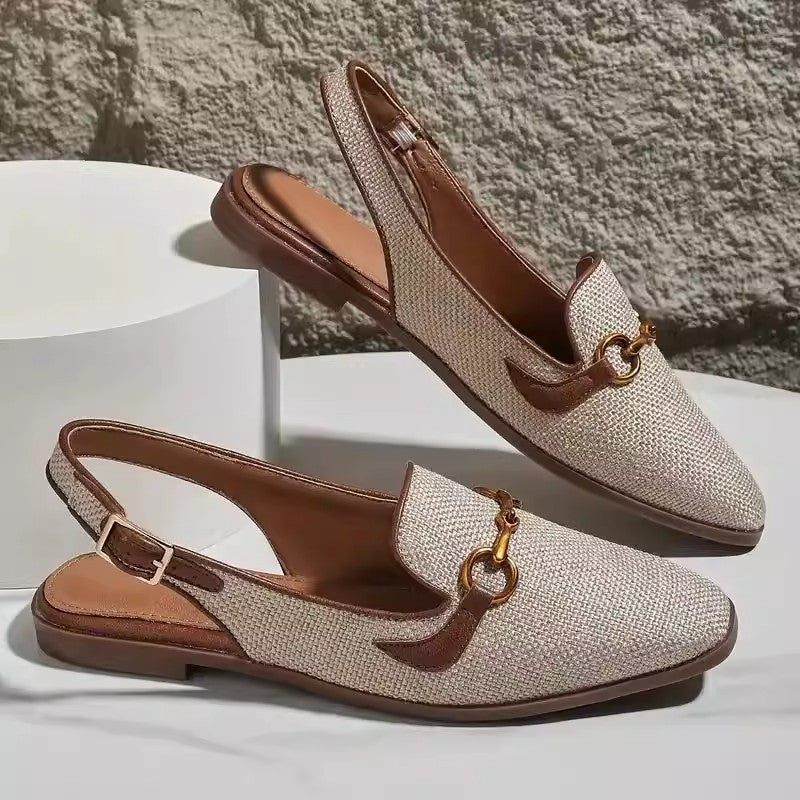 Beach Wedge Sandals in Brown