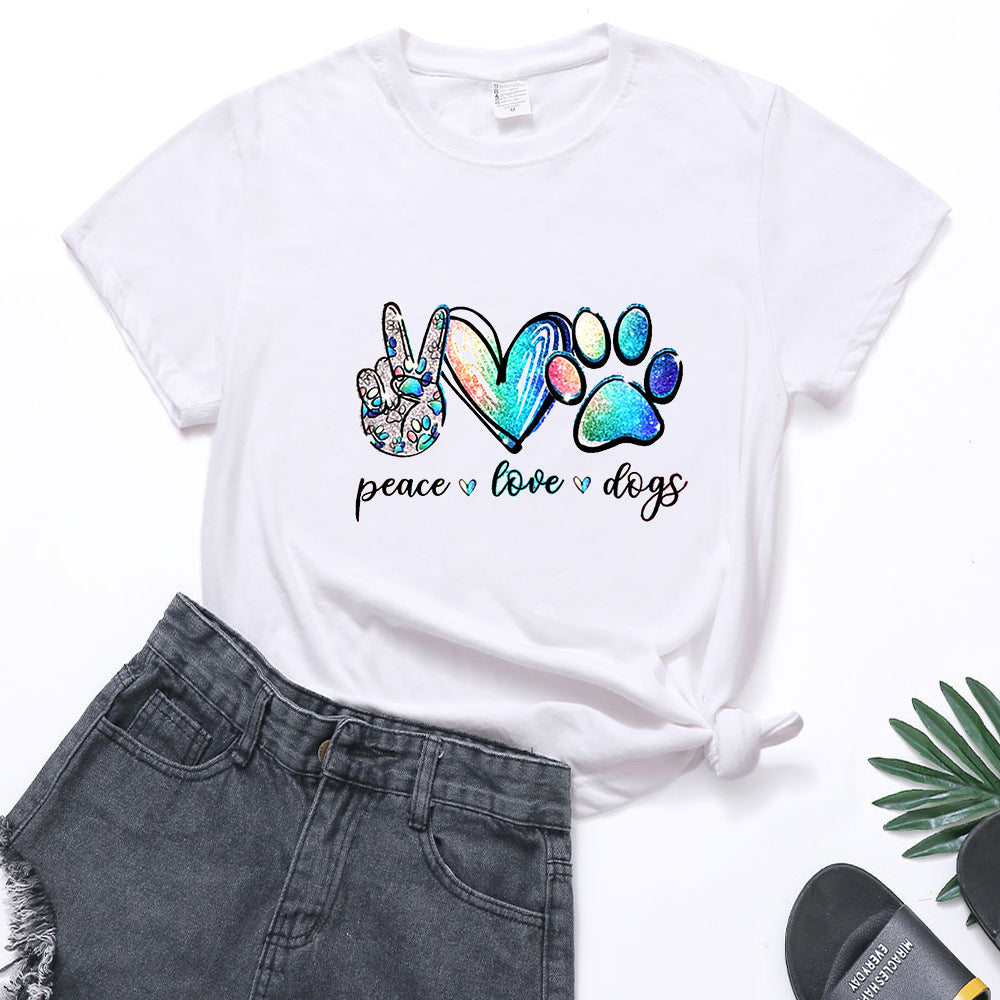 Short-sleeved Casual Plus Size Loose Trend Ladies See size chart under “more details”
