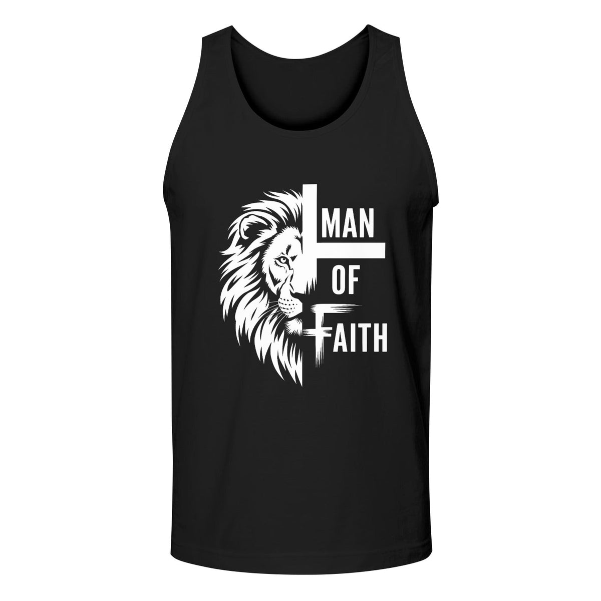 Man of Faith Men's Faith Based Black Tank Top (Made in USA)
