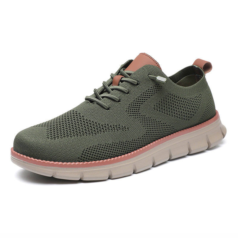 Men's Knitted Lace-Up Casual Sneakers