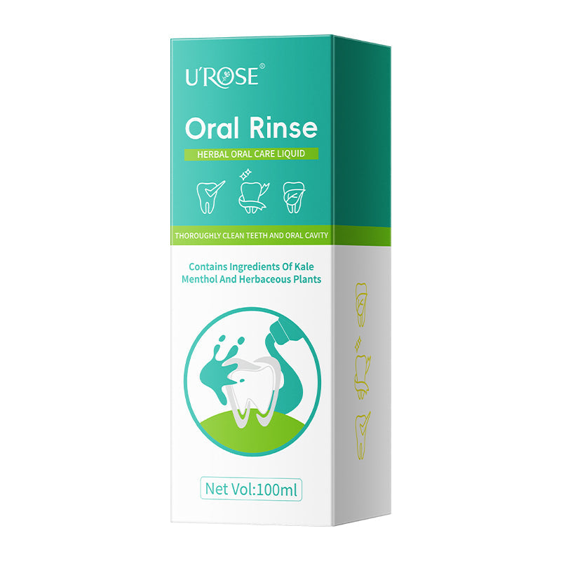 UROSE Herbal Oral Care Liquid Mouthwash With Botanical Herbs Fresh Breath Gentle Daily Oral Hygiene Care Rinse And Swish Daily Mint Flavor Formula 100ml