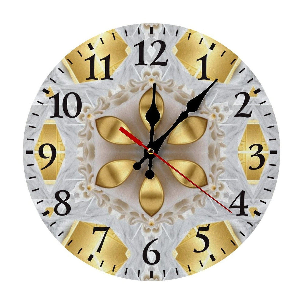 Golden Design Modern Wooden Wall Clock