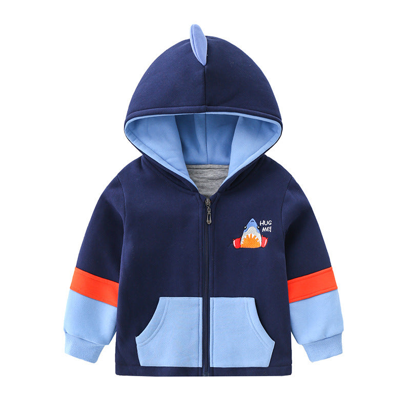 Children's Hooded Cotton Padded Zipper Jacket
