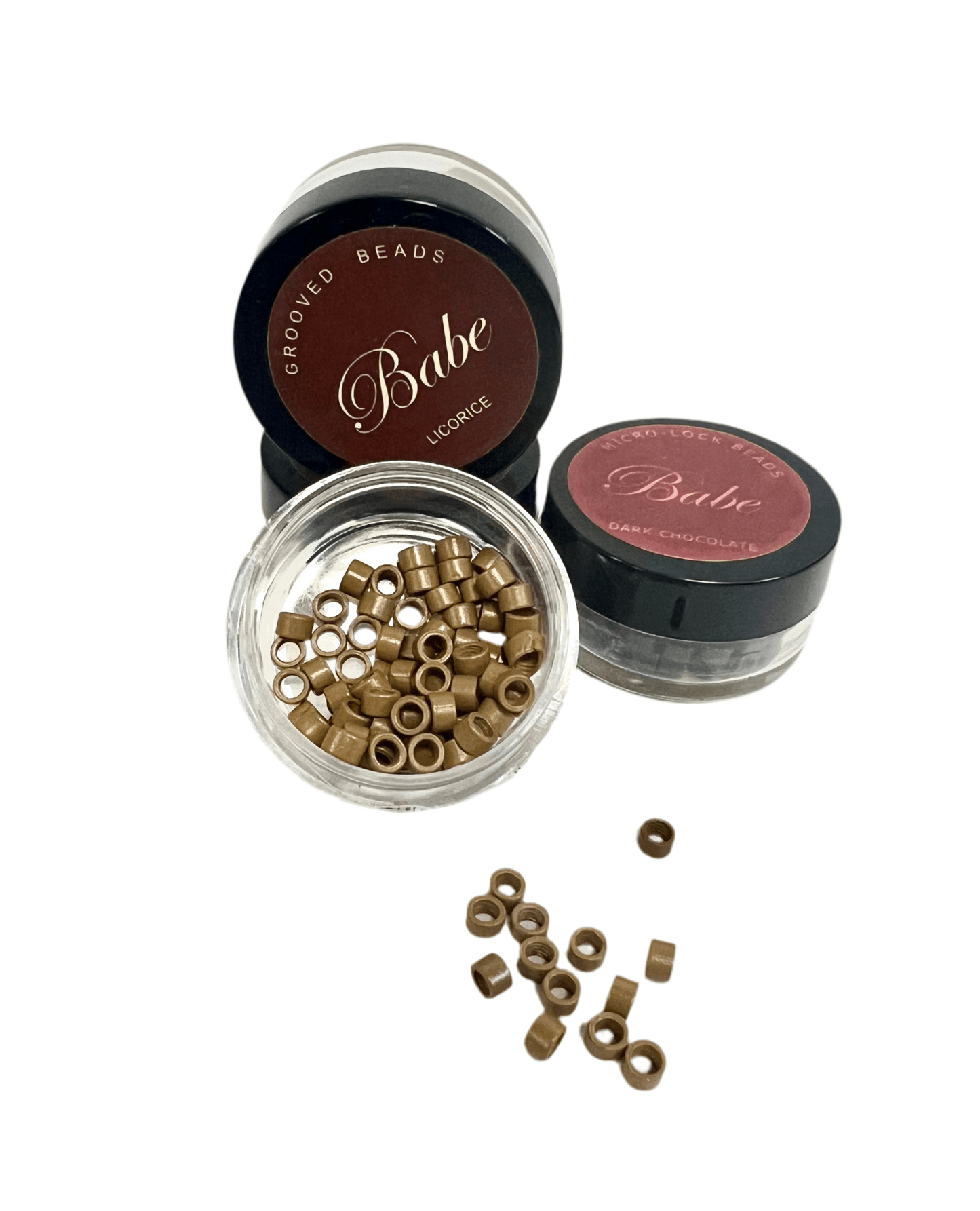 Babe Micro-Lock Beads 3.5 mm 100 pcs Licorice Hair Extension Beads