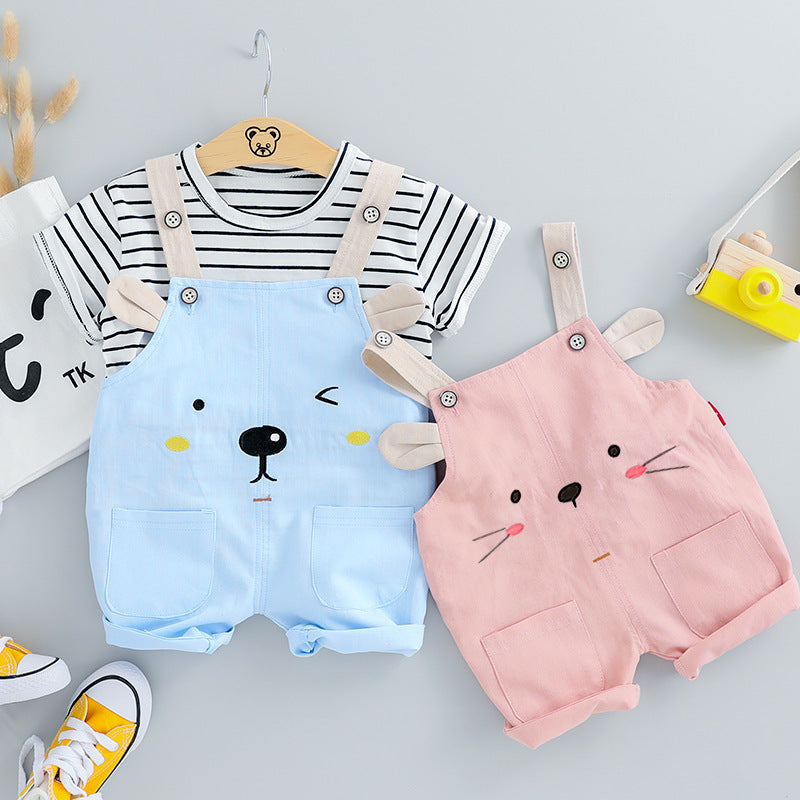 Baby Summer Overalls Suit | For Boys and Girls | Two-Piece - # BAAA51210047