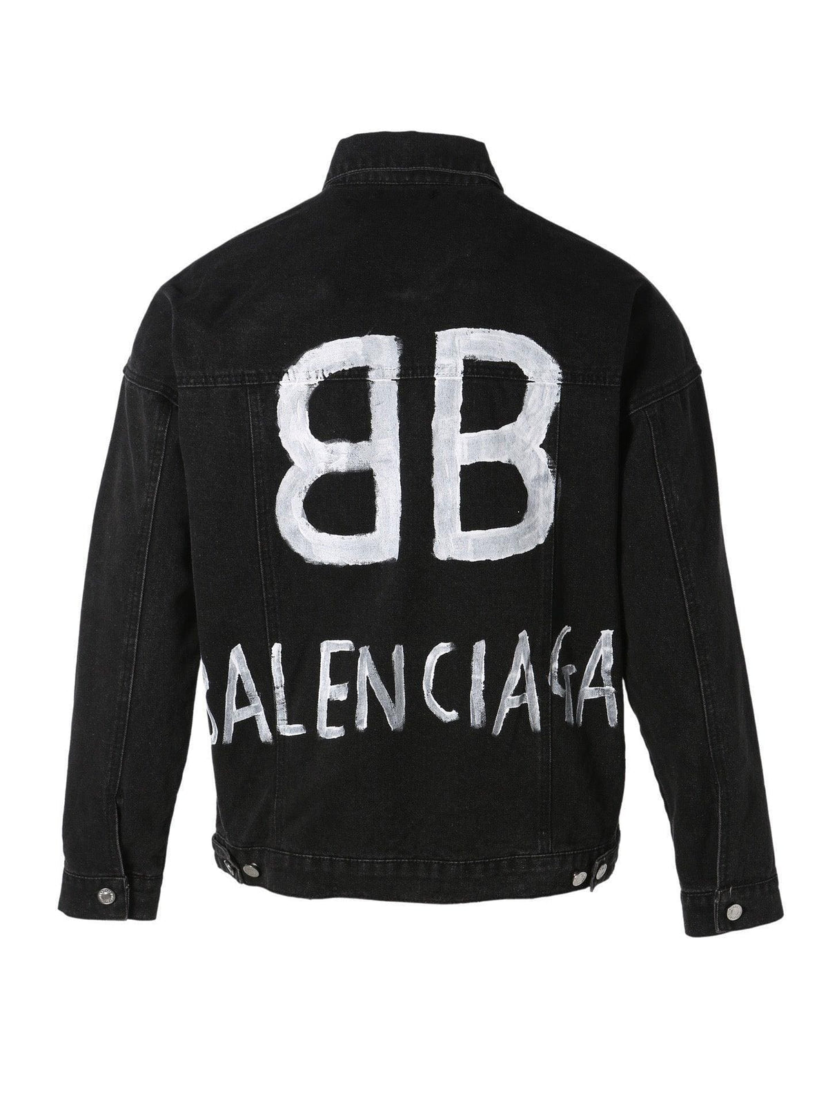 Balenciaga BB Sprayed Denim Jacket Large Fit 'Dark Grey White'