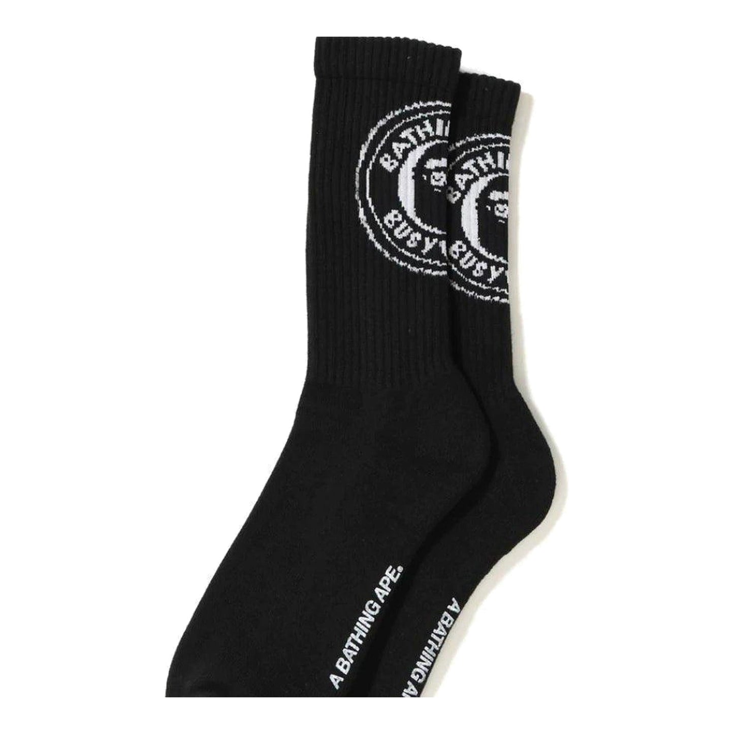 BAPE Ape Black Socks White Circle Logo