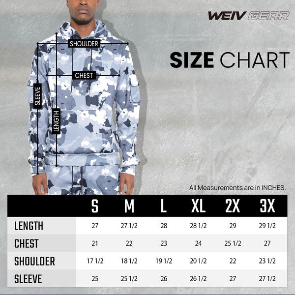 Chándal de sudadera con capucha y pantalones de camuflaje de 2 piezas para hombre
