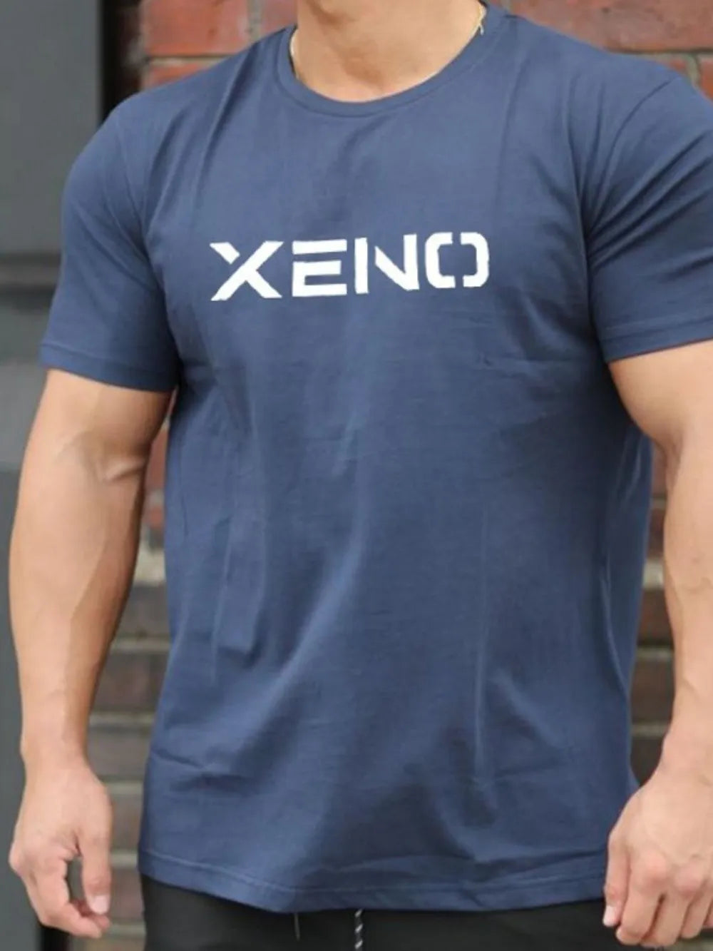 Camiseta de manga corta y cuello redondo de talla grande para hombre
