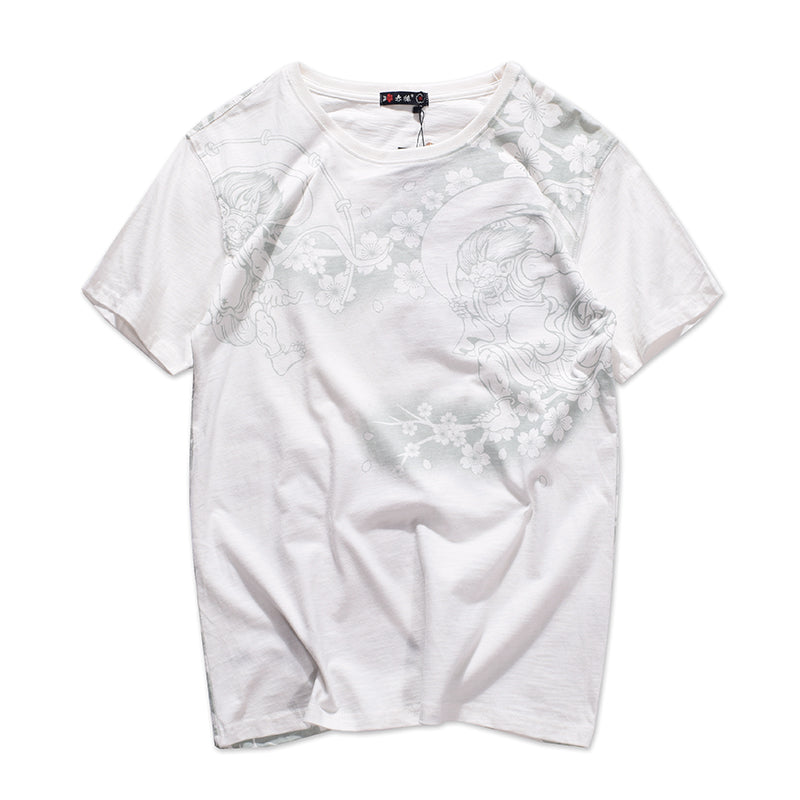 Men's Short Sleeve T-Shirt - Japanese Embroidered Design
