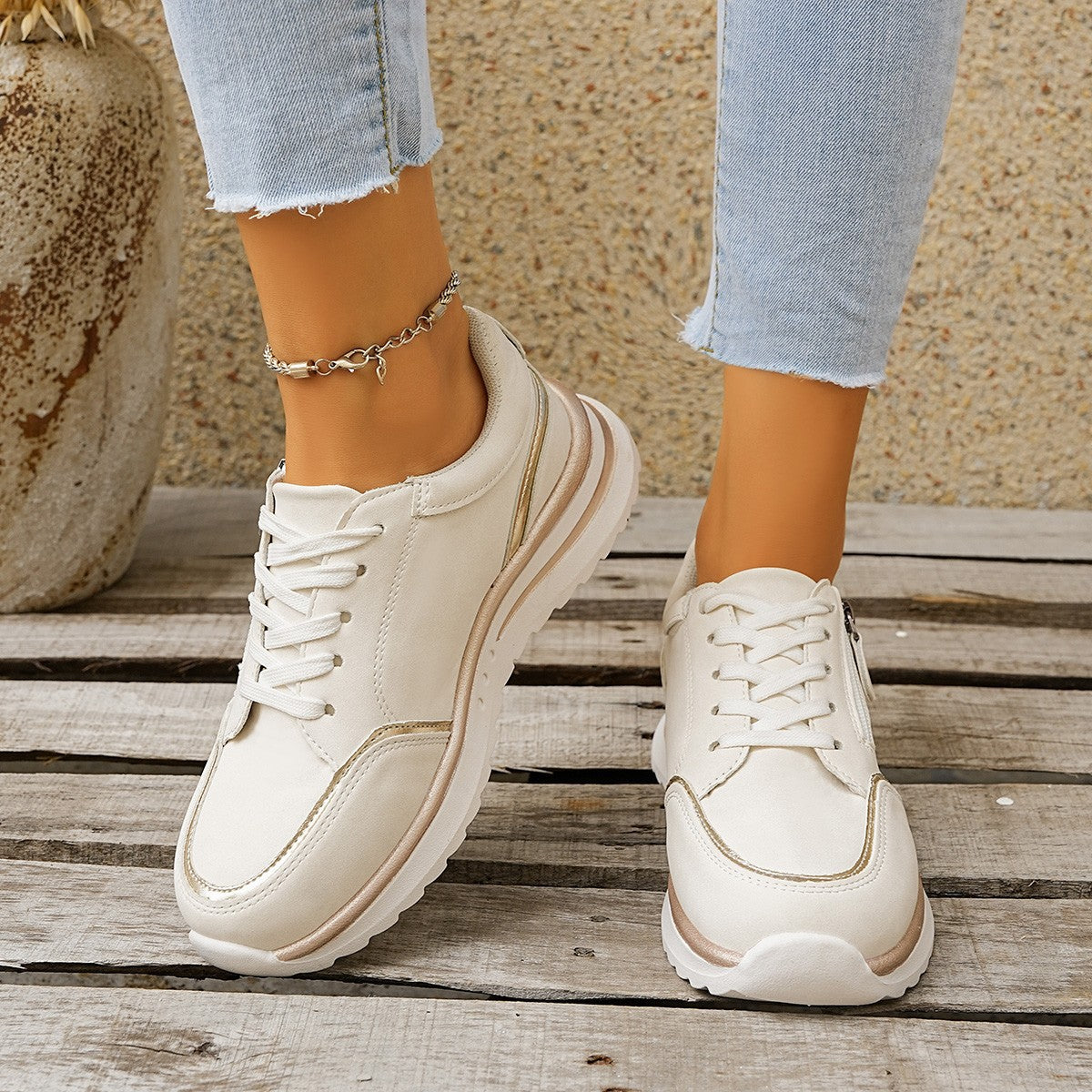 Women's Side-Zip Breathable Sneakers