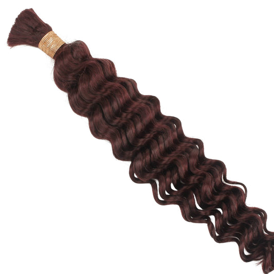 Cabello para Trenzar Humano 100% Virgen Color Borgoña Ondulado Profundo 99J a Granel