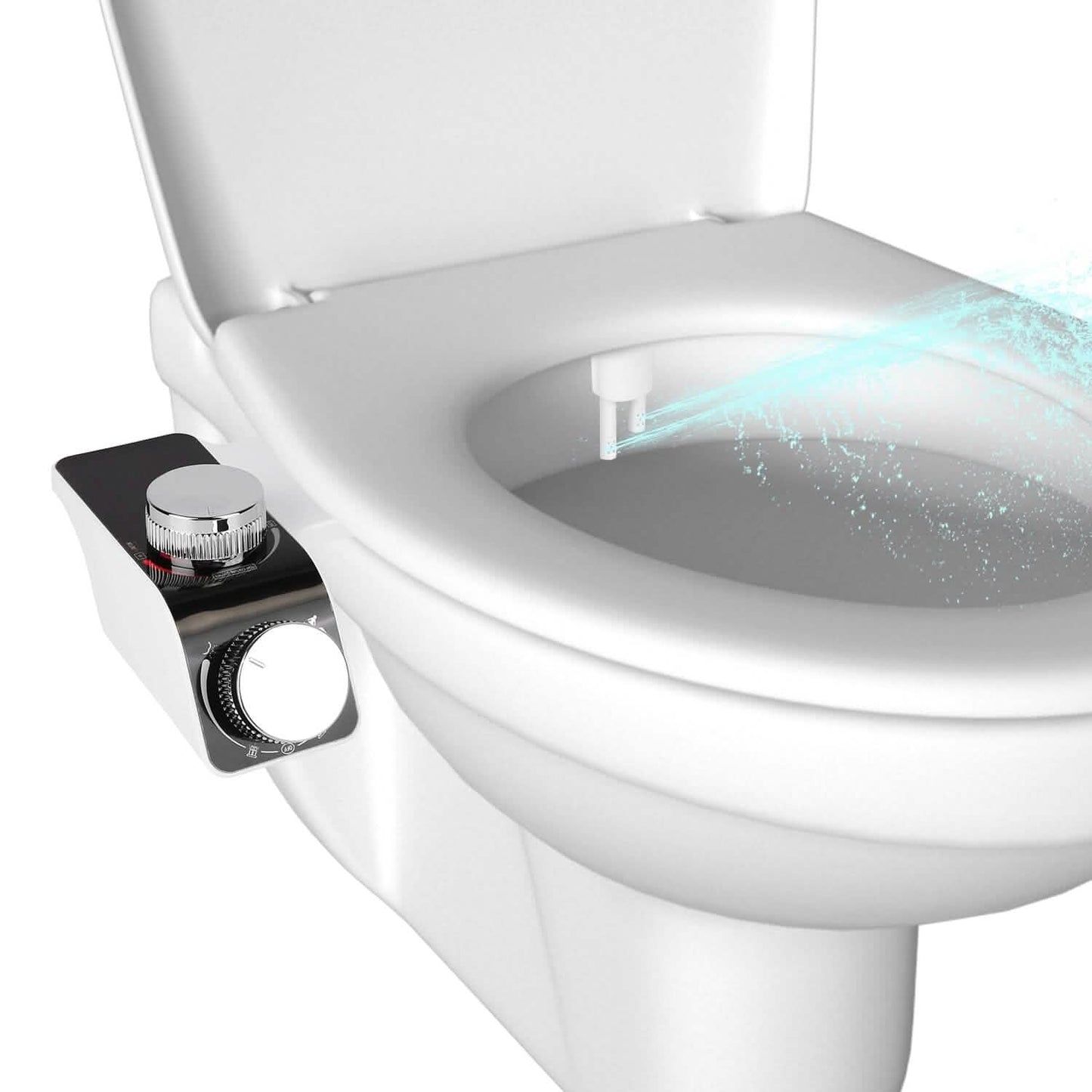 Bidet Attachment Non-Electric Fresh Water Sprayer with Self Cleaning Dual Nozzle