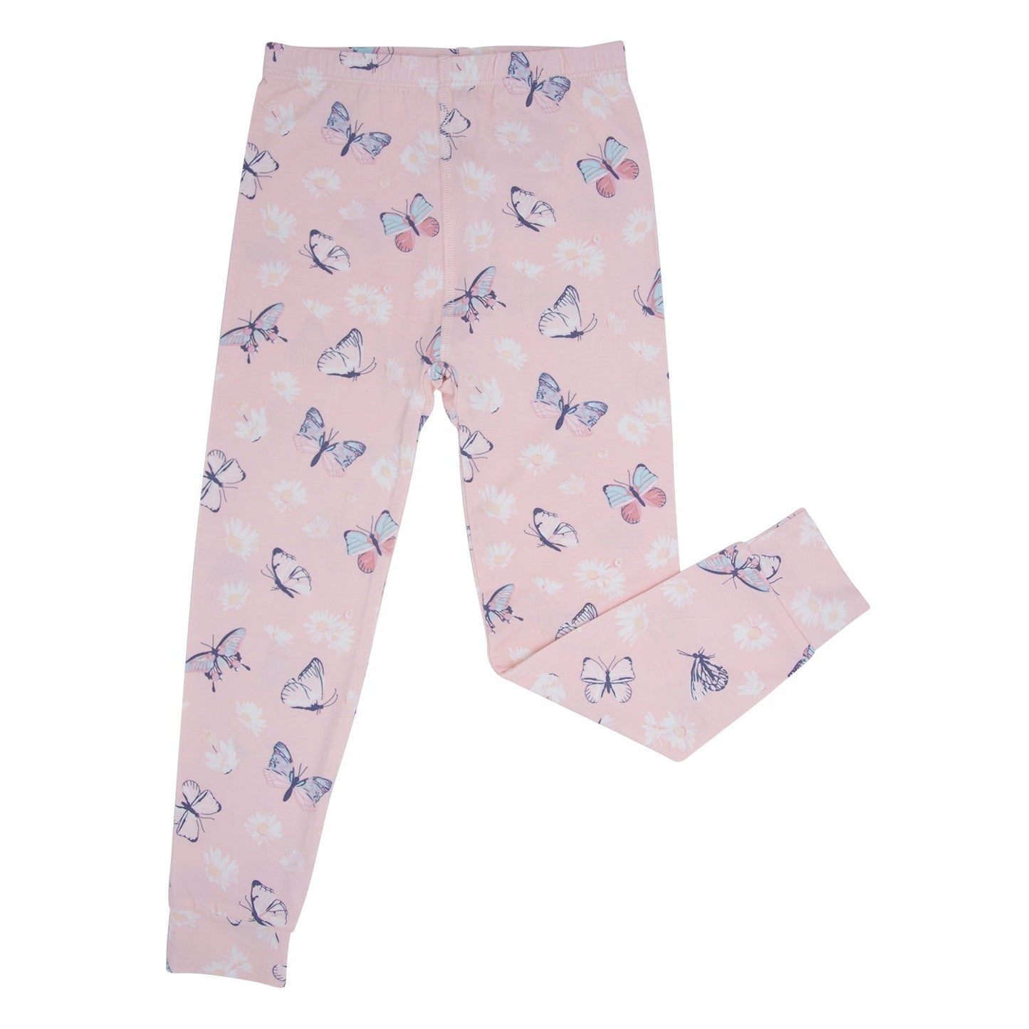 Pink Butterfly Daisy Bamboo Big Kid Pajama Set