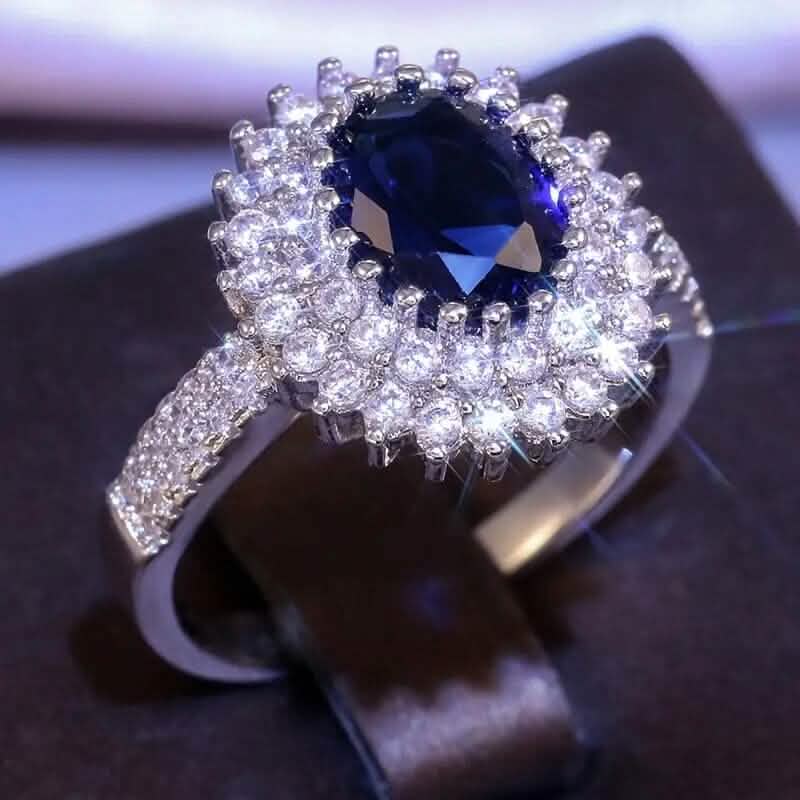 Blue Cubic Zirconia Ring