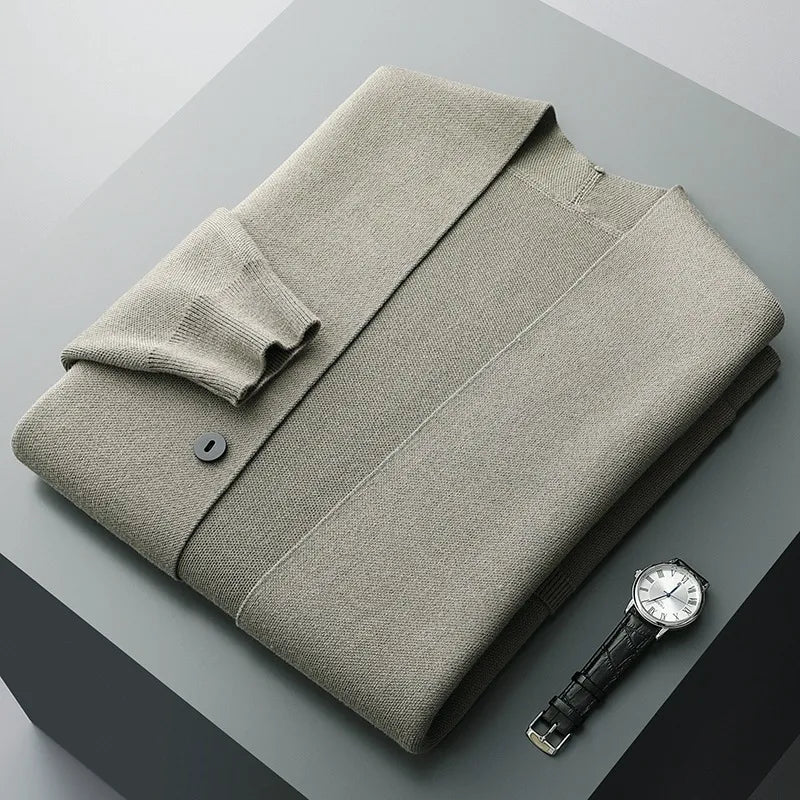 Boys Men's Fall Winter Fashion V-neck Casual Wool Knitted Sweater Coat - # BOAA13510045