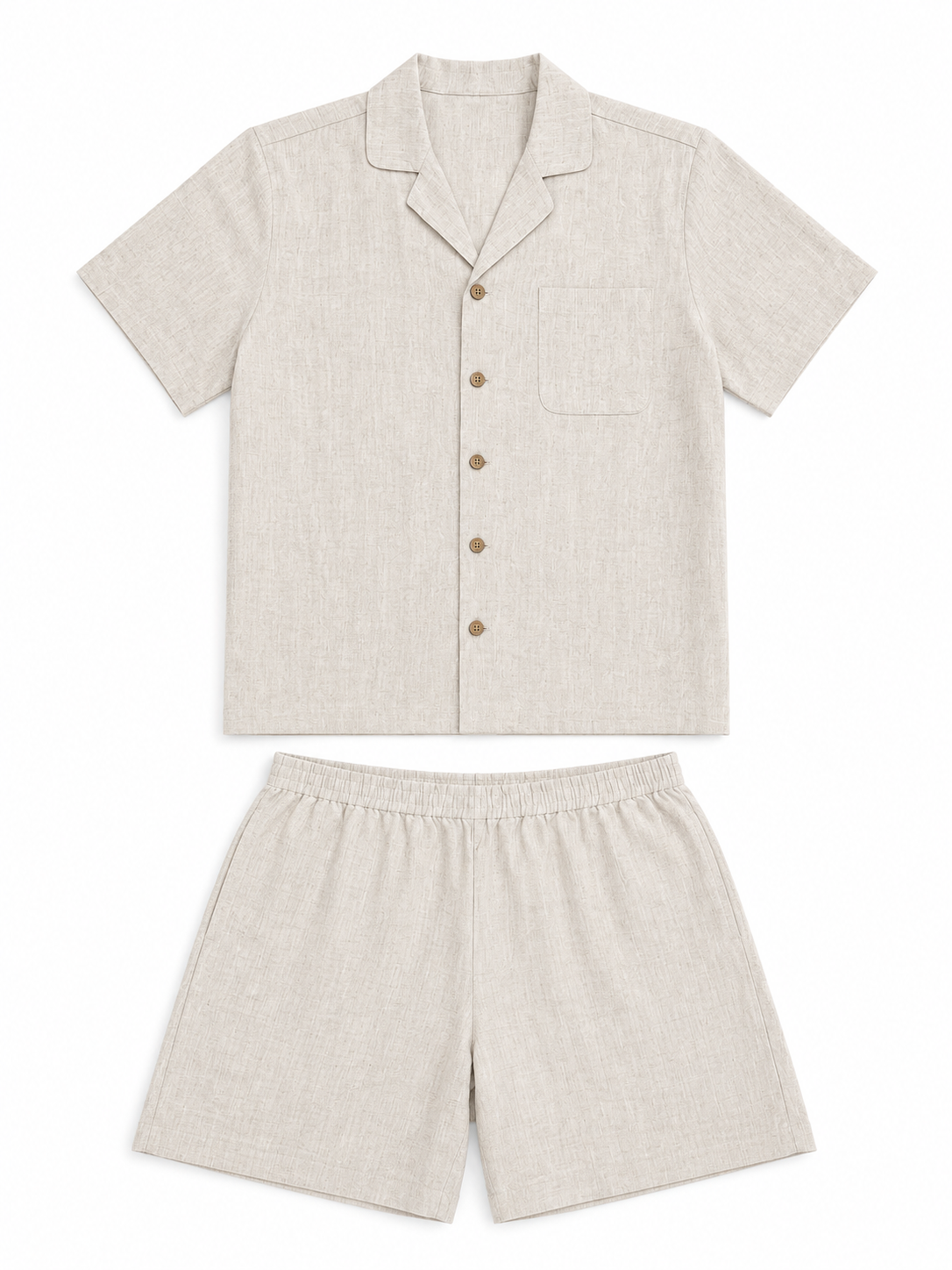 Men's Short-Sleeve Hemp Sleepwear Set