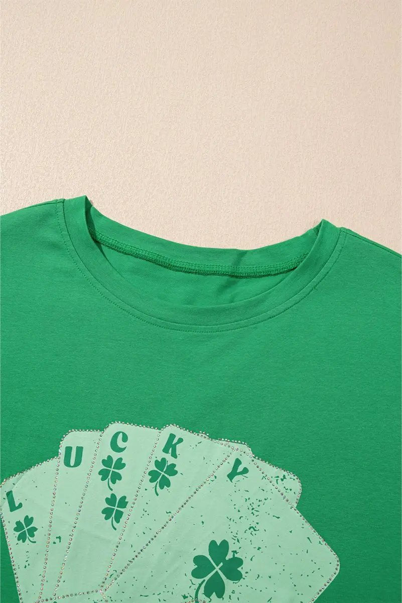 T-Shirts Love Salve Green Rhinestone Mini Dress Women's Casual Party Tee - Sparkly, Unique