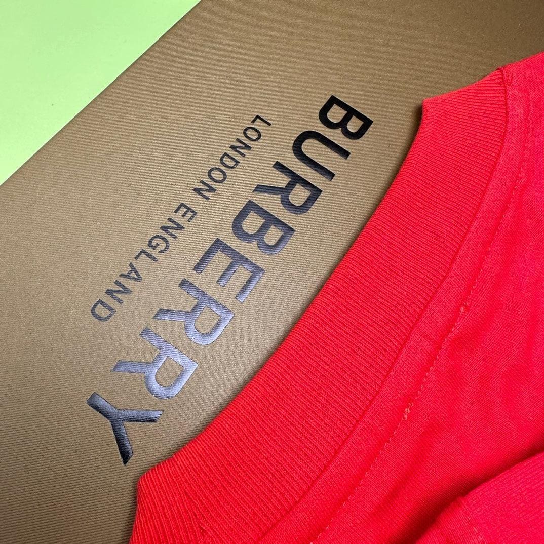 Burberry Red T-Shirt Without Collar
