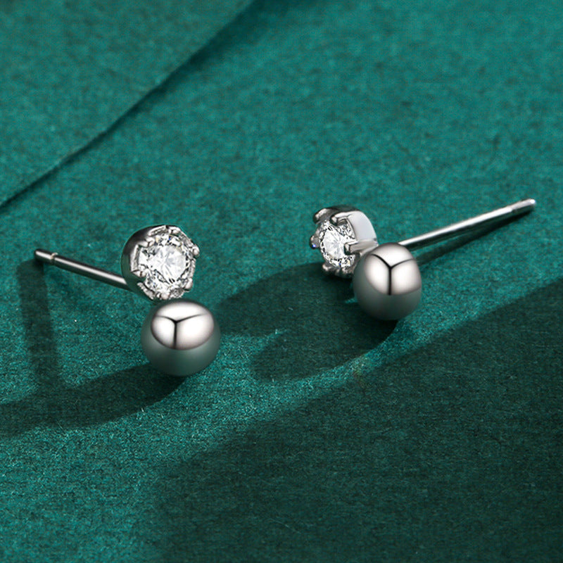 S925 Sterling Silver Diamond Hypoallergenic Earrings