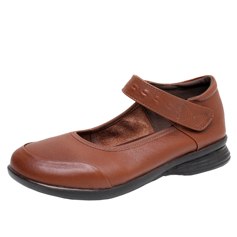 Genuine Leather Single-Strap Flats