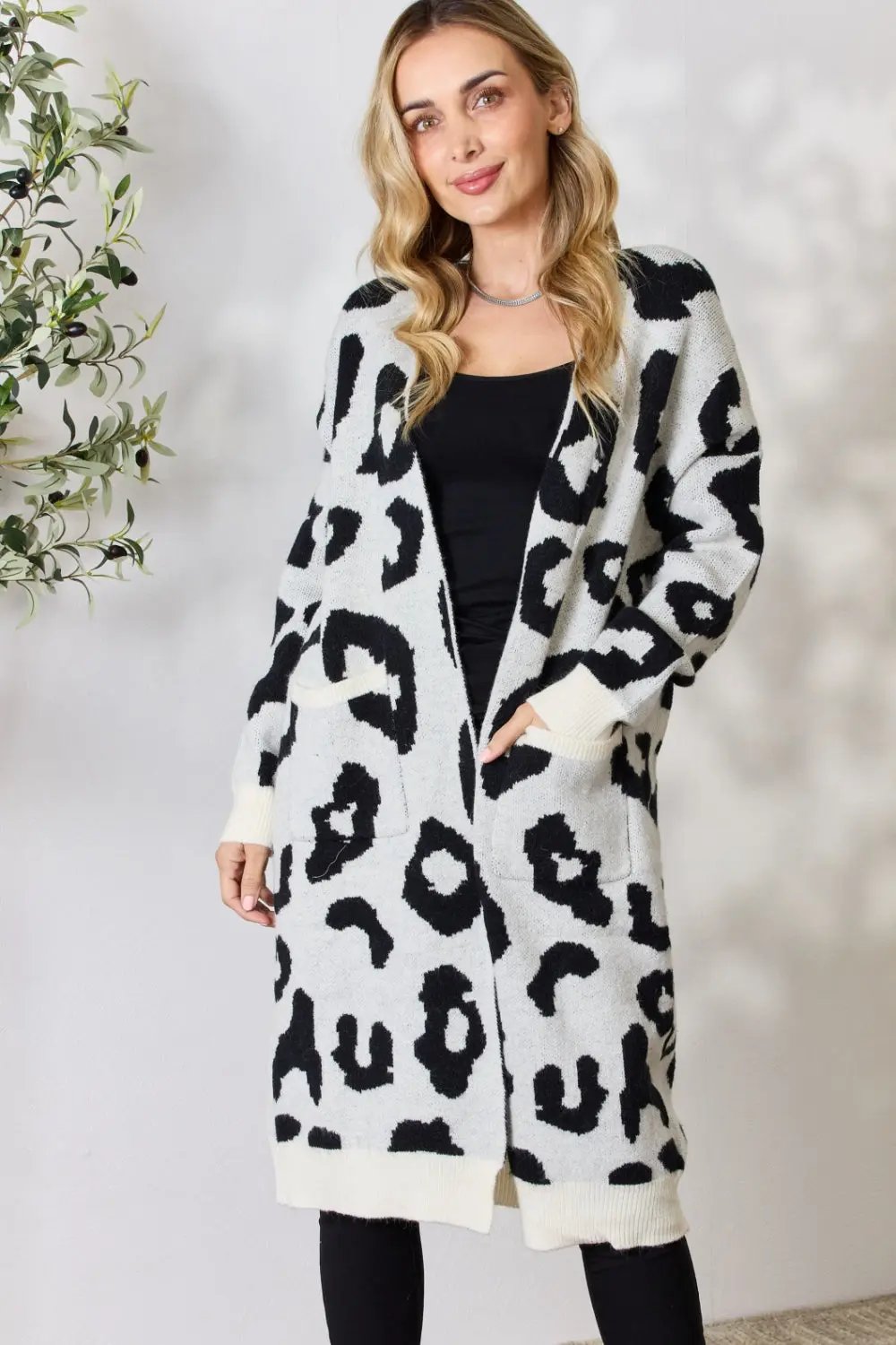 Sweaters Trendsi BiBi leopard print cardigan