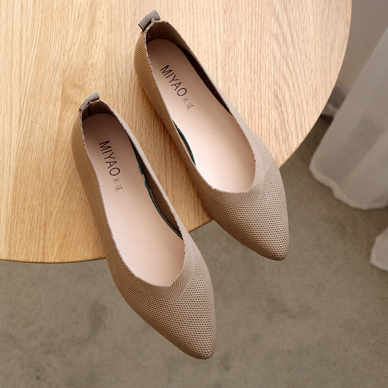 Women's Pointed-Toe Knit Flats