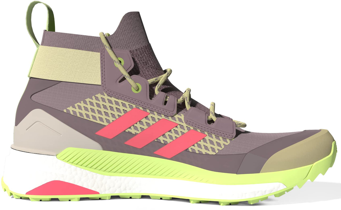 adidas Womens Terrex Free Hiker Gore-Tex Hiking Shoe Magic Mauve/Acid Red/Pulse Lime - 8.5