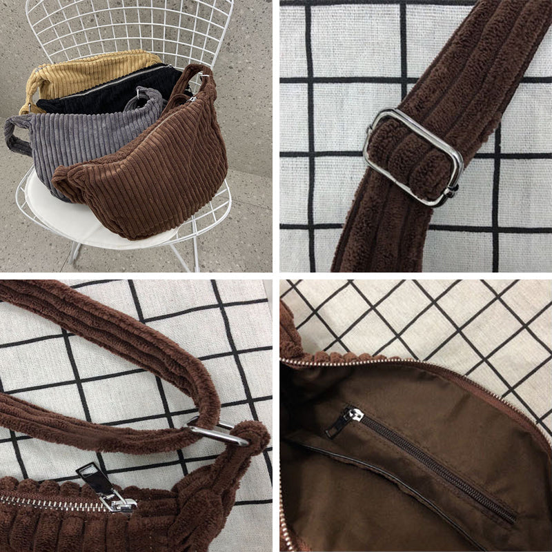Women's Large Capacity Corduroy Messenger Bag