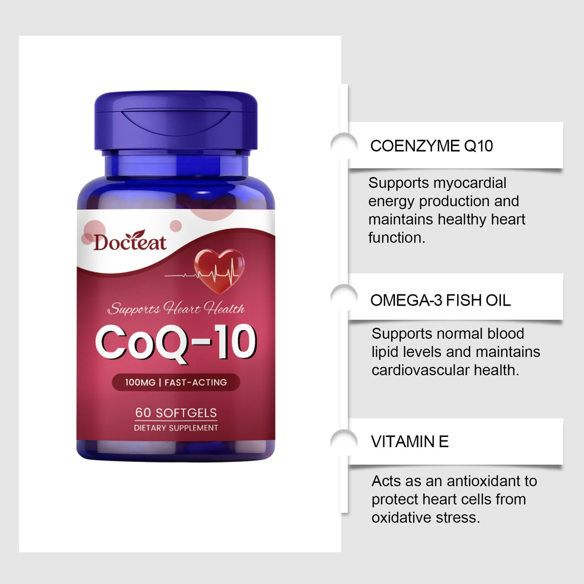 Coenzyme Q10 Softgel Capsules For Health Maintenance