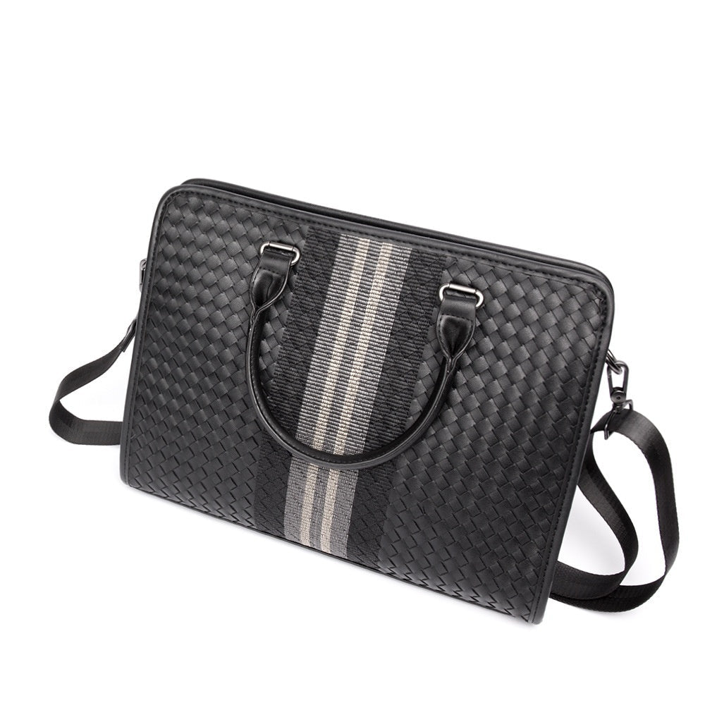 Men's Stitching Woven Business Casual Laptop Bag