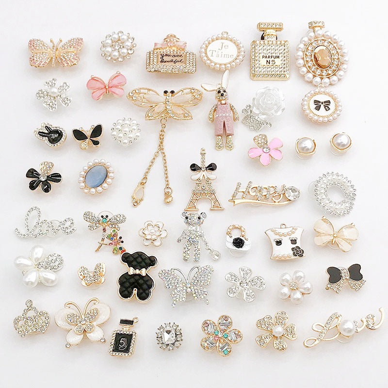 Diy Accessories Pearl Perfume Bottle Shoe Buckle Set Removable Shoes