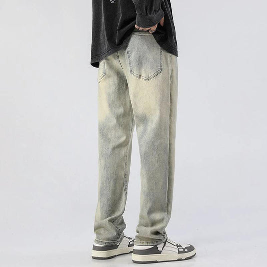 Men's Trendy Washed And Distressed Slim Straight Jeans