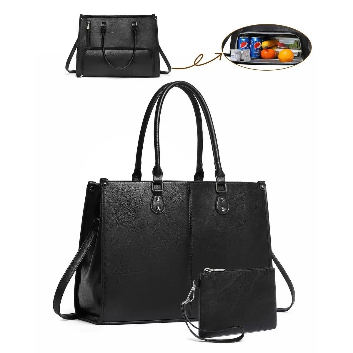 Laptop and Lunch Compartment Crossbody Bag