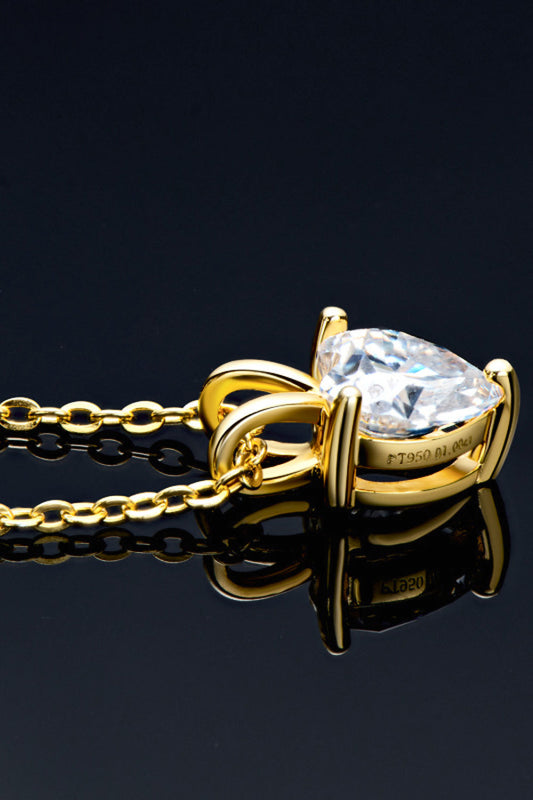 Collar con Colgante de Moissanita en Forma de Corazón de 1 Quilate